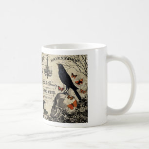 Mug corneille et crâne vintage moderne à halloween