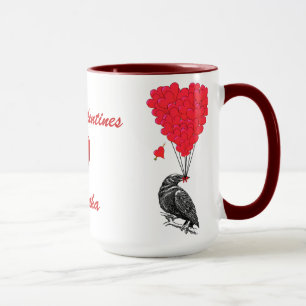 Mug Corneille gothique & coeur amour Valentines