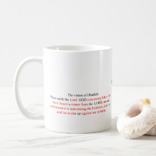 Mug corrigé de l'Obadia 1:1 de la version du roi J