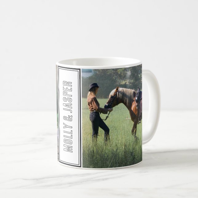 Mug Corse Deux photo Collage et noms (Devant droit)