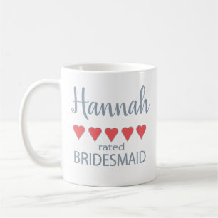 Mug Cortège de mariage et de mariée 5 Cœurs Demoiselle