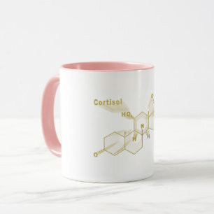 Mug Cortisol Hormone Formule chimique structurelle or
