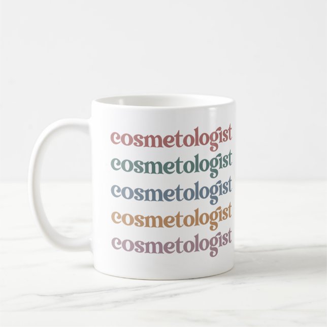 Mug Cosmetologue Esthéticien Beautician Soins de la pe (Gauche)