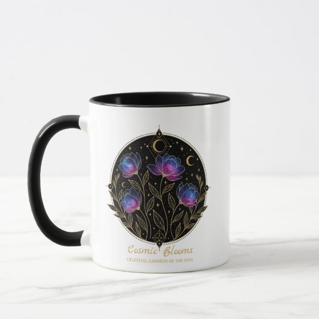 Mug Cosmic Blooms – Celestial Floral Mandala flowers (Gauche)