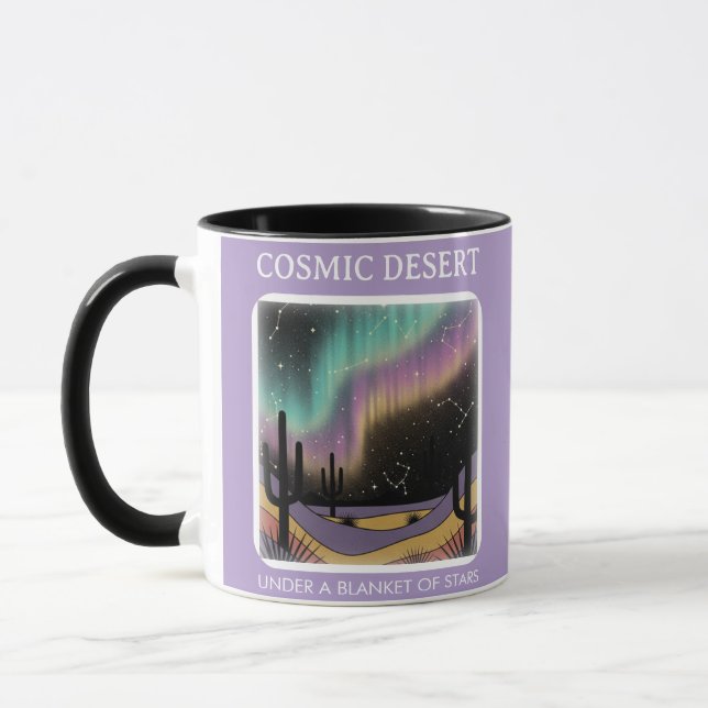 Mug Cosmic Desert Aurora • Retro Western Night Sky (Gauche)