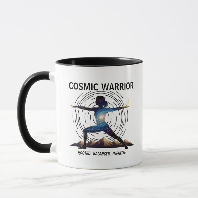 Mug Cosmic Yoga Warrior | Galaxy Body Pose (Gauche)
