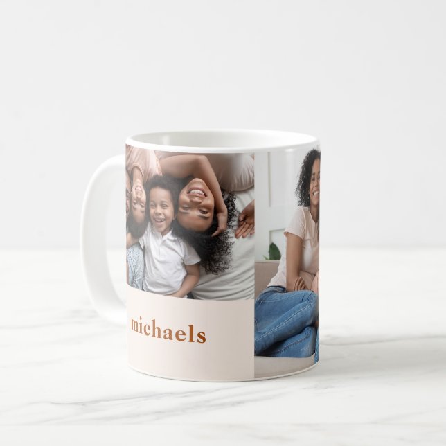 Mug Cosy Burnt Orange Deux photos avec le nom (Devant gauche)