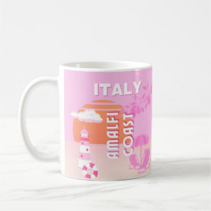 Mug Côte d'Amalfi, Art de Voyage, Voyage à Preppy, Ros