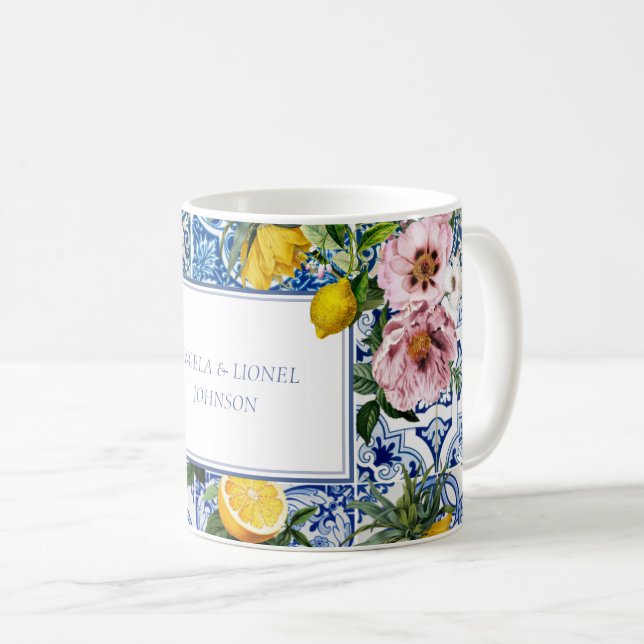 Mug Côte d'Amalfi Carreaux de citron Italie | Votre no (Devant droit)