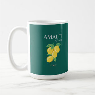 Mug Côte d'Amalfi, Italie, Art Voyage, Rétro, Vert