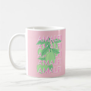 Mug Côte d'Amalfi, Italie Art Voyage, Rose