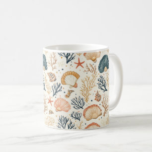 Mug Côtière rustique - Coquillages, Starfish, Reef (24