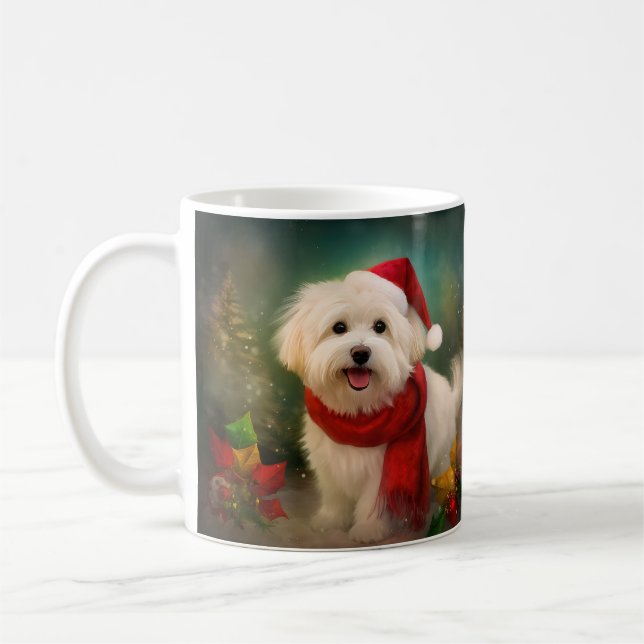 Mug Coton De Tulear Chien dans la neige Noël (Gauche)