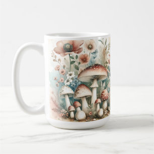 Mug Cottage   Champignons et fleurs vintages