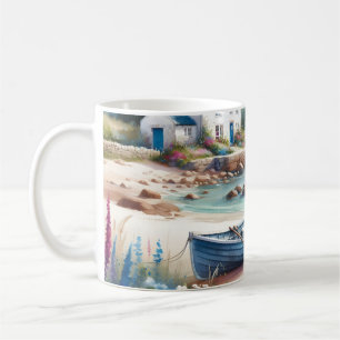 Mug Cottage Coastal Barque de Plage en Fleur