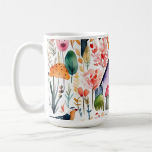 Mug Cottage noyau floral de campagne animaux maisons