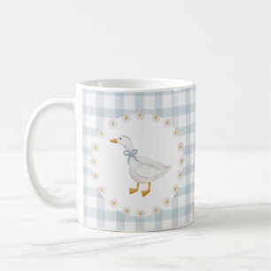 Mug Cottagecore Gingham Bleu Baby Shower Canard Enjoué