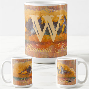 Mug Coucher de soleil abstrait familial 0612