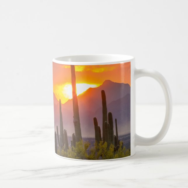 Mug Coucher de soleil de cactus du désert, Arizona (Droite)