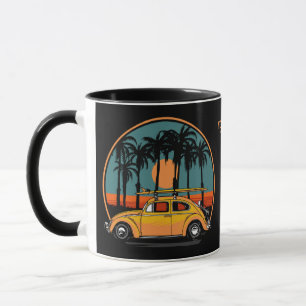 Mug Coucher de soleil de surfeur Tropical de texte per