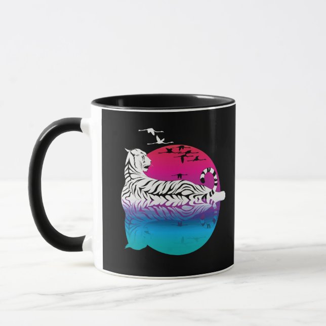 Mug Coucher de soleil de tigre blanc (Gauche)