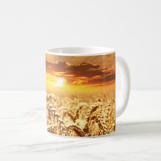 Mug Coucher de soleil et champ de blé (Devant droit)