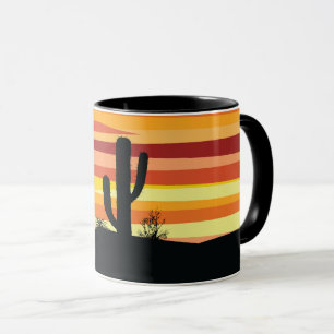 Mug Coucher de soleil géométrique dans le désert