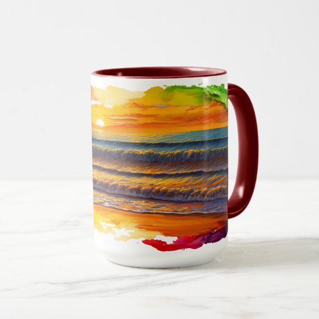 Mug Coucher de soleil inspiré Boho (Devant droit)