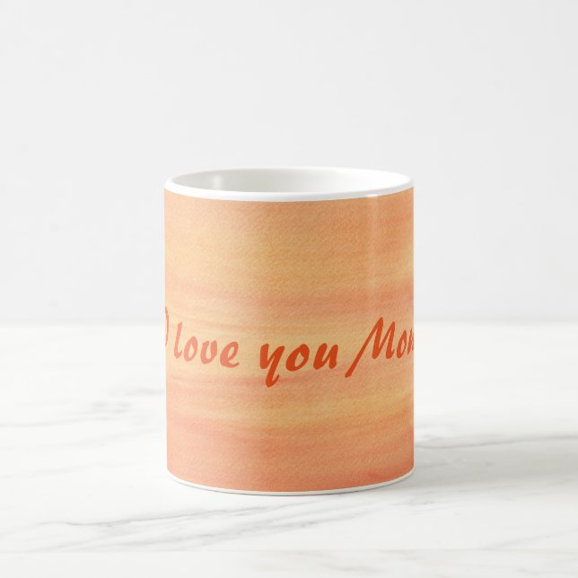 Mug Coucher de soleil Jaune orange Jaune Je t'aime Mam (Centre)