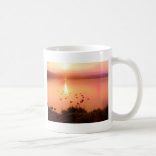 Mug Coucher de soleil rose et de lac de pêche