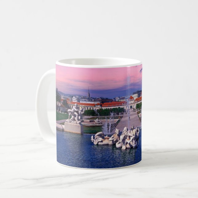 Mug Coucher de soleil sur la fontaine de Vienne (Devant gauche)