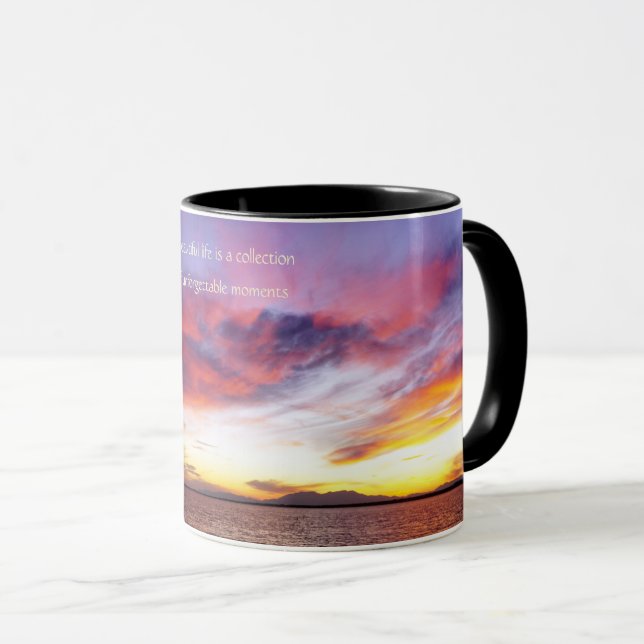 Mug Coucher de soleil sur la mer, personnalisable (Devant droit)