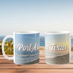 Mug Coucher de soleil sur la plage de Port Aransas Tex