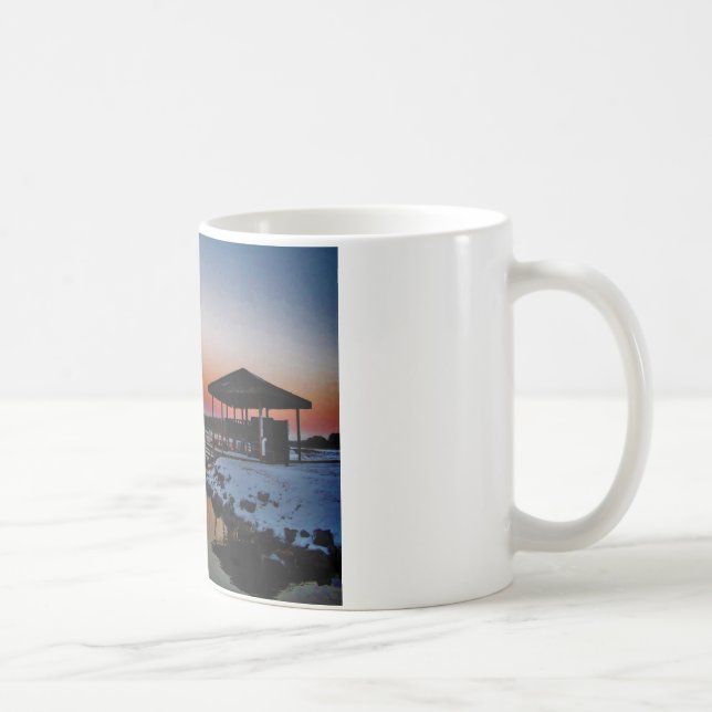 Mug Coucher de soleil sur le quai du lac Arrowhead (Droite)