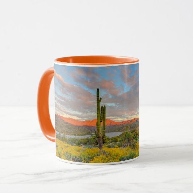 Mug Coucher du soleil sur le paysage désertique (Devant gauche)