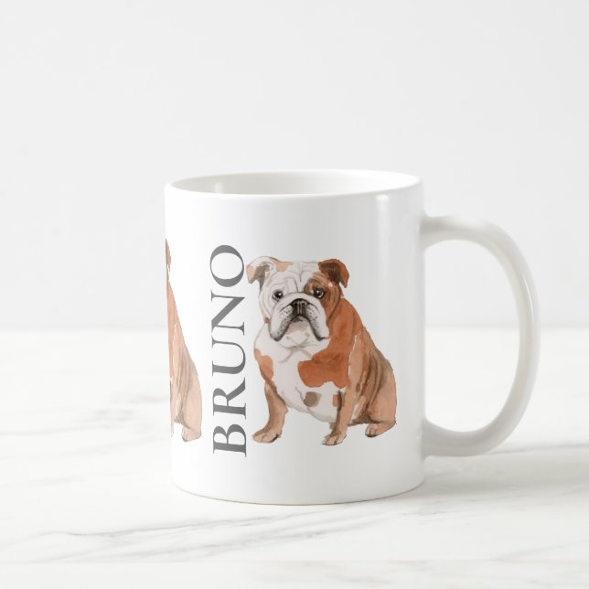 Mug Couleur beige mignonne English Bulldog (Droite)