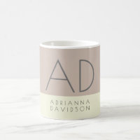 Couleur Beige Tendance Monogramme vertical Minimal