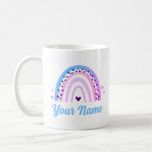 Mug Couleur bleu rose pâle bleu foncé Nom arc-en-ciel