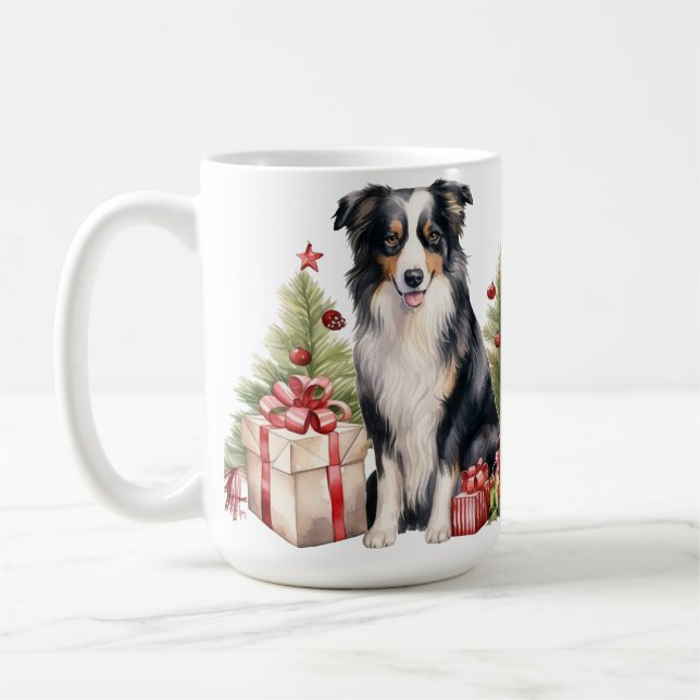 MUG COULEUR D'EAU CHRISTMAS FRONTIÈRE COLLIE CHIEN (Gauche)
