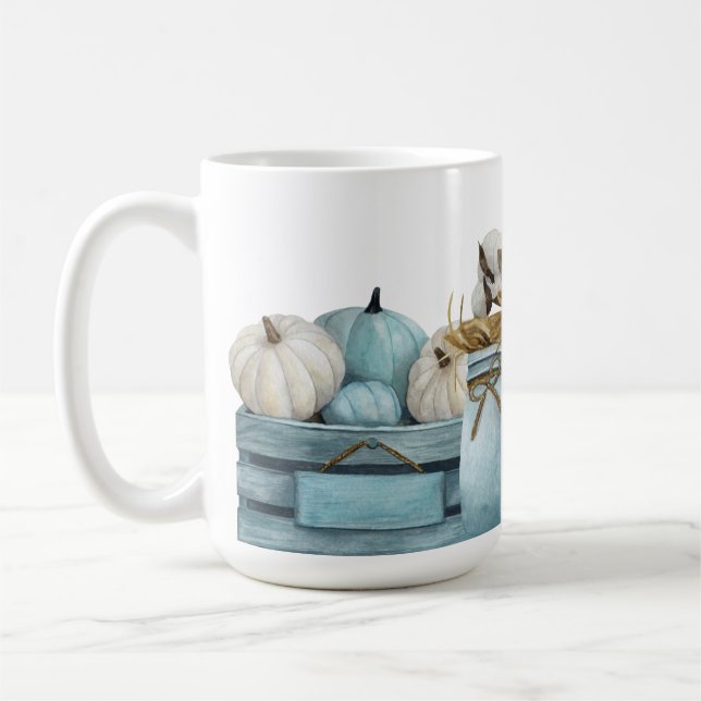 MUG COULEUR D'EAU CHUTE BLEU & BLANC CITROUILLE CRATES (Gauche)