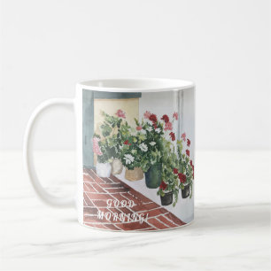 MUG COULEUR D'EAU FLORALE JOLIMENT PEINTE À LA MAIN