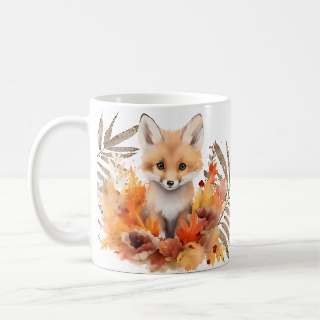 Mug Couleur d'eau Fox Rustique Automne (Gauche)