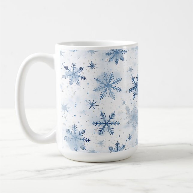 Mug Couleur d'hiver du flocon de neige (Gauche)