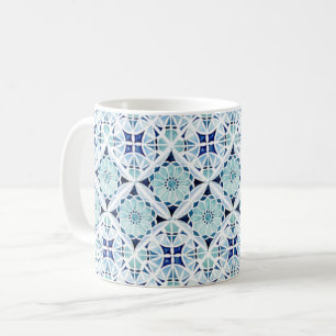 Mug Couleur d'motif en carrelage bleu marocain