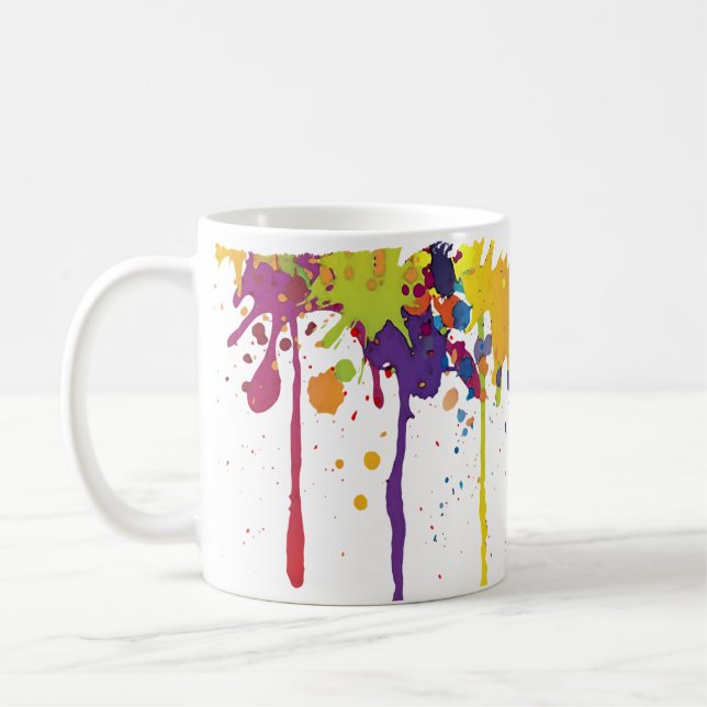 Mug COULEUR FUNNY SPLASH II + votre backgr. & idées (Gauche)