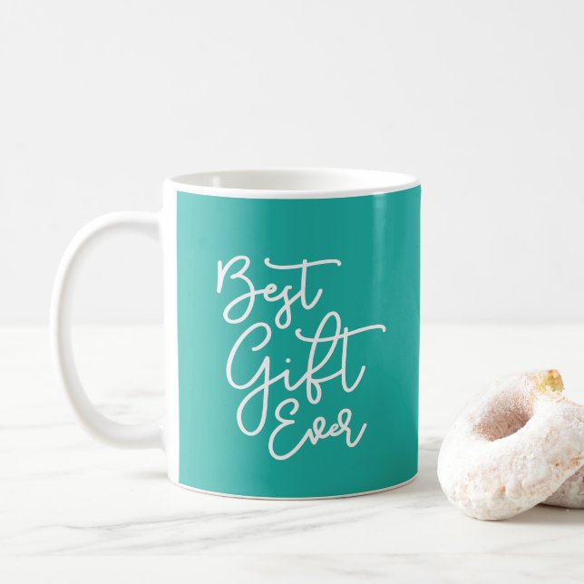 Mug Couleur modifiable Funny Script moderne Meilleur C (Avec donut)