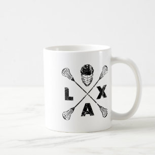 Mug Couleur noire de l'axe de croix de Lacrosse