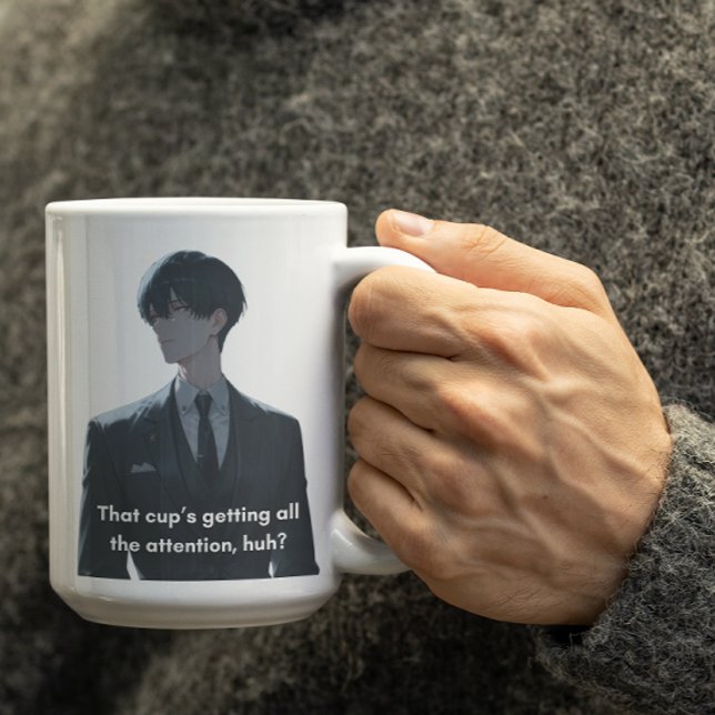 Mug Couleur noire Le personnage de l'Anime devient jal (Créateur téléchargé)