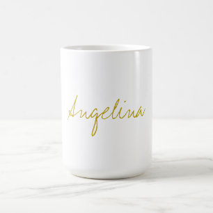 Mug Couleur Or Élégant Design tendance Script unique