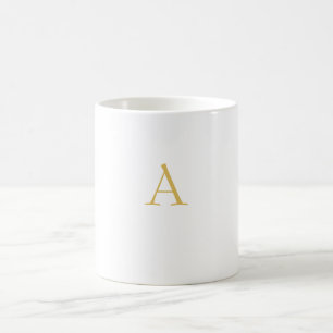 Mug Couleur Or Monogramme Professionnel Personnalisé
